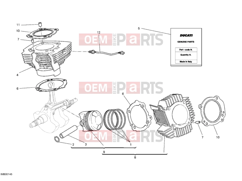 DUCATI 2014 Monster 659 ABS CYLINDER - PISTON » ENGINE CASE