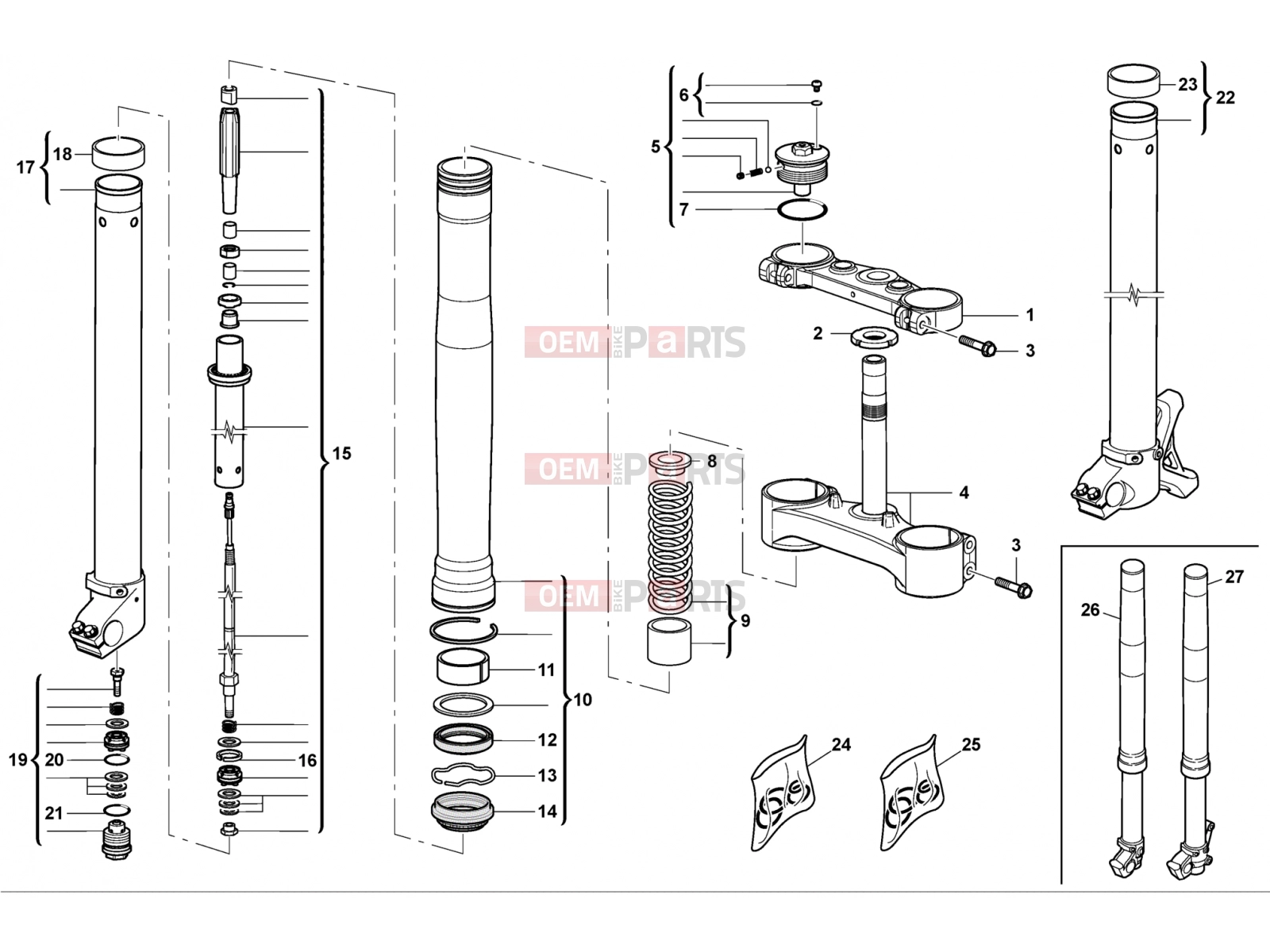 FRONT FORK ASSEMBLY - Husqvarna SMR 511 2012