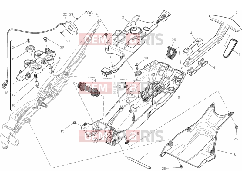 DUCATI 2013 Diavel CROMO REAR FRAME COMP. » FRAME