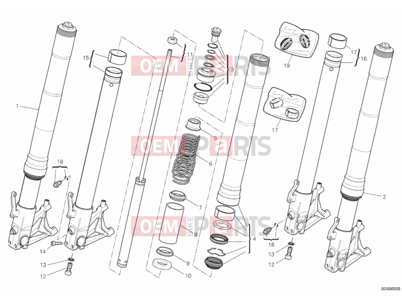 DUCATI 2012 Hypermotard 1100 EVO FRONT FORK » FRONT SUSPENSION