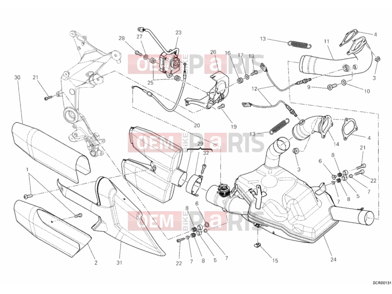 DUCATI 2011 Multistrada 1200 EXHAUST SYSTEM » EXHAUST SYSTEM