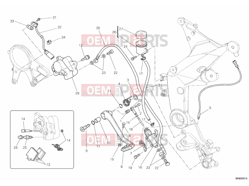 DUCATI 2011 Multistrada 1200 REAR BRAKING SYSTEM » BRAKING SYSTEM