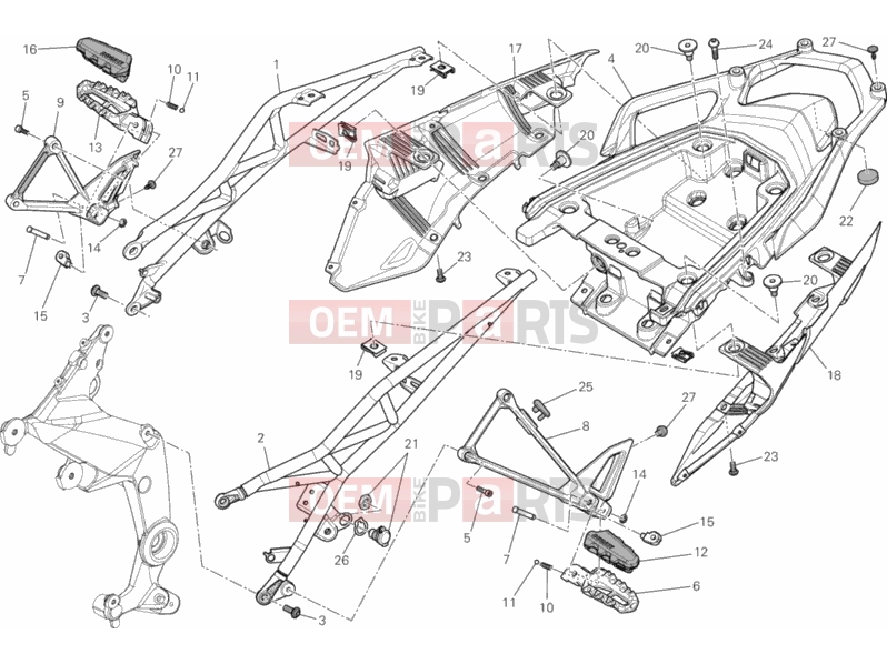 DUCATI 2011 Multistrada 1200 ABS REAR FRAME COMP. » FRAME