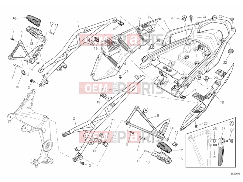 DUCATI 2011 Multistrada 1200 S Touring REAR FRAME COMP. » FRAME