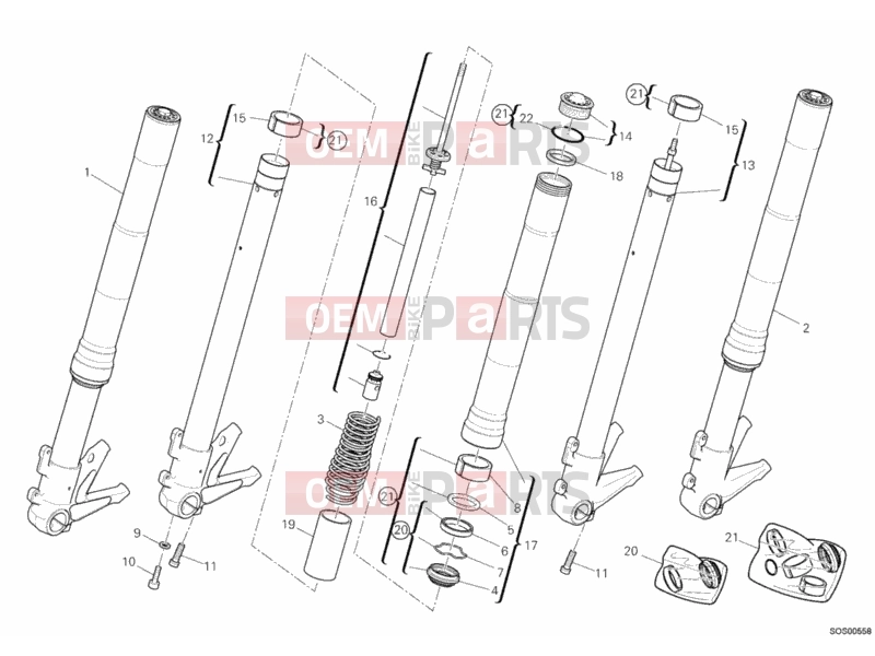 DUCATI 2011 Monster 796 ABS FRONT FORK MARZOCCHI » FRONT SUSPENSION