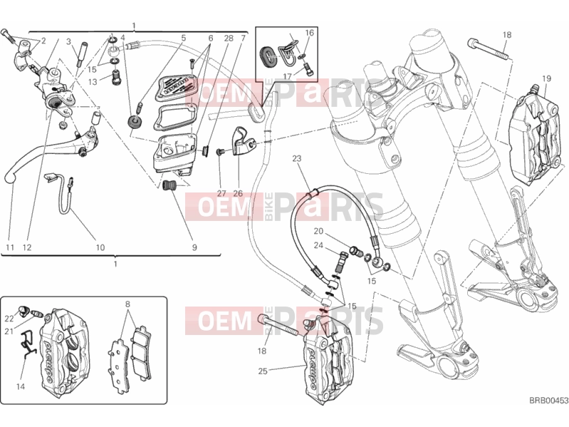 DUCATI 2011 Diavel FRONT BRAKE SYSTEM » BRAKING SYSTEM
