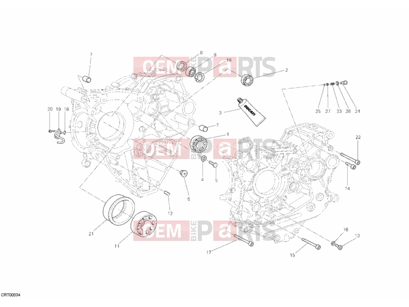 DUCATI 2011 Diavel CRANKCASE BEARINGS » ENGINE CASE