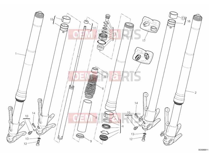 DUCATI 2010 Multistrada 1200 ABS FRONT FORK » FRONT SUSPENSION