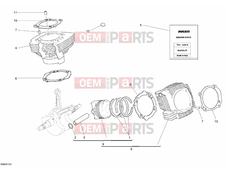 DUCATI 2009 Multistrada 1100 CYLINDER - PISTON » ENGINE CASE