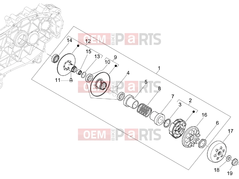 PIAGGIO Beverly 125 Engine » Driven pulley