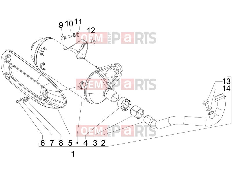Engine » Silencer - Piaggio Beverly 125 Tourer 2009