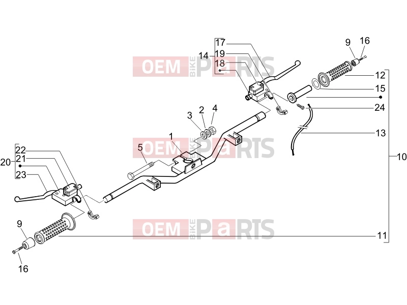 PIAGGIO Beverly 250 Handlebars/Steering » Handlebars - Master cil.