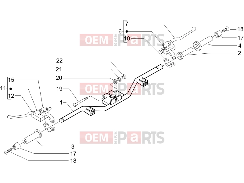 PIAGGIO Beverly 250 Cruiser Handlebars/Steering » Handlebars - Master cil.