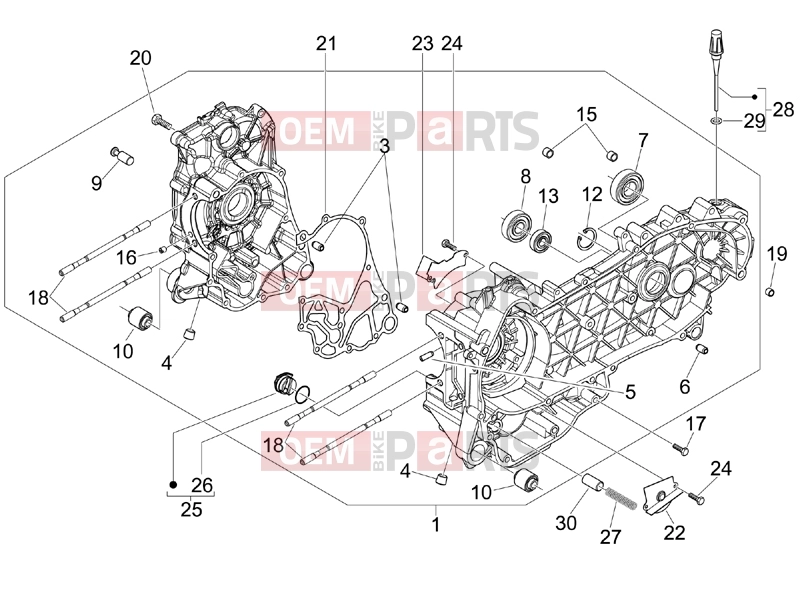 PIAGGIO Beverly 250 Engine » Crankcase