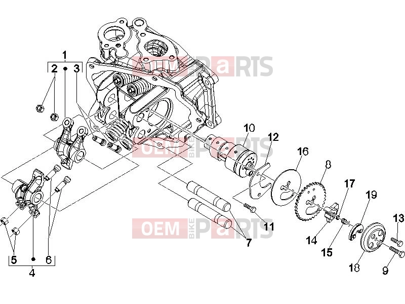 PIAGGIO Beverly 250 Engine » Rocking levers support unit