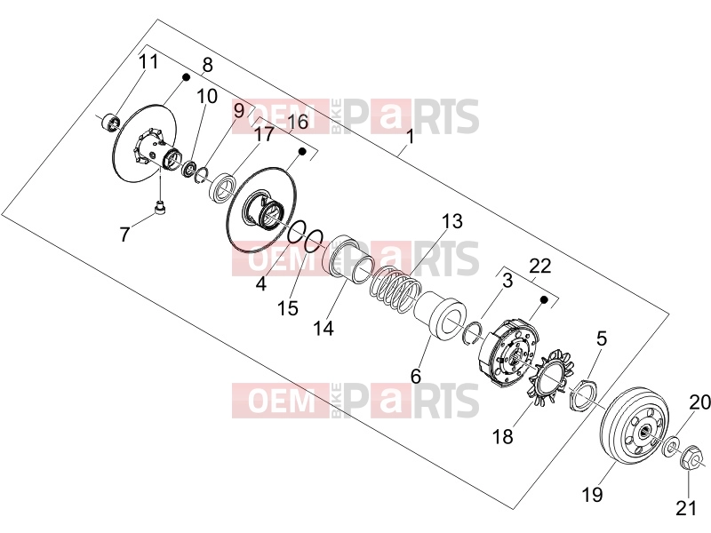 PIAGGIO Beverly 250 ie Engine » Driven pulley