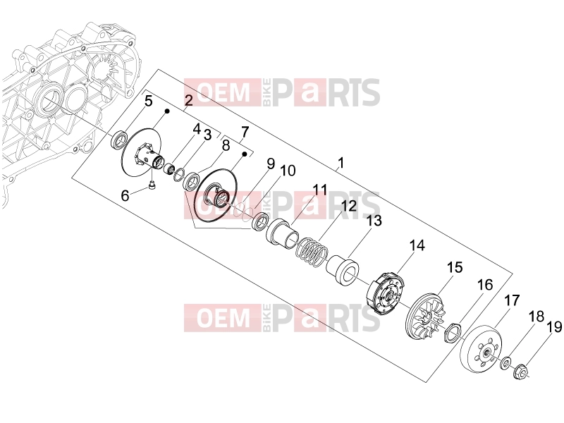 Engine » Driven pulley - Piaggio Beverly 250 Tourer 2008