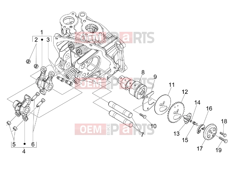 Engine » Rocking levers support unit - Piaggio Beverly 250 Tourer 2008