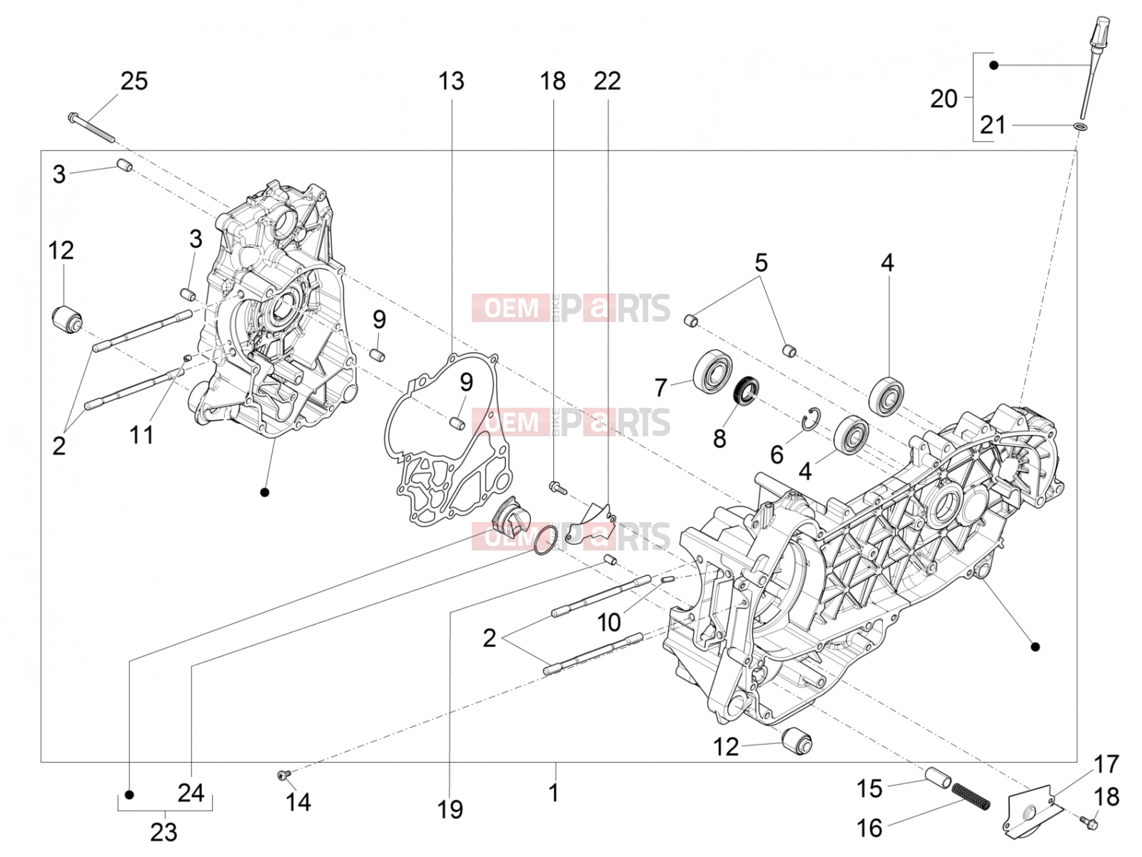 Engine » Crankcase - Piaggio Beverly 300 ie ABS 2018