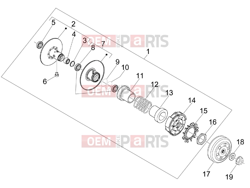 PIAGGIO Beverly 300 ie Tourer Engine » Driven pulley