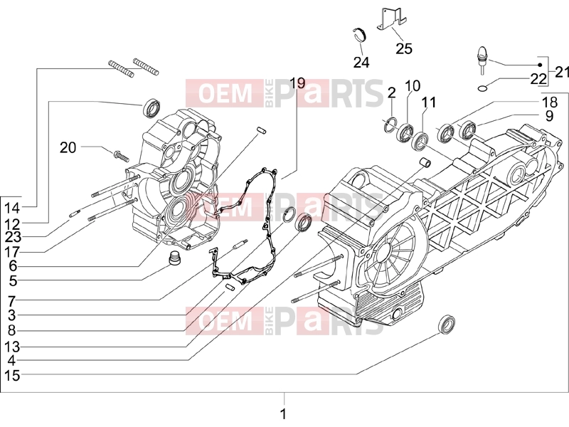 Engine » Crankcase - Piaggio Beverly 400 ie 2006