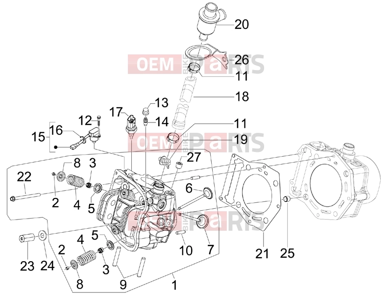 PIAGGIO Beverly 400 ie Engine » Head unit - Valve
