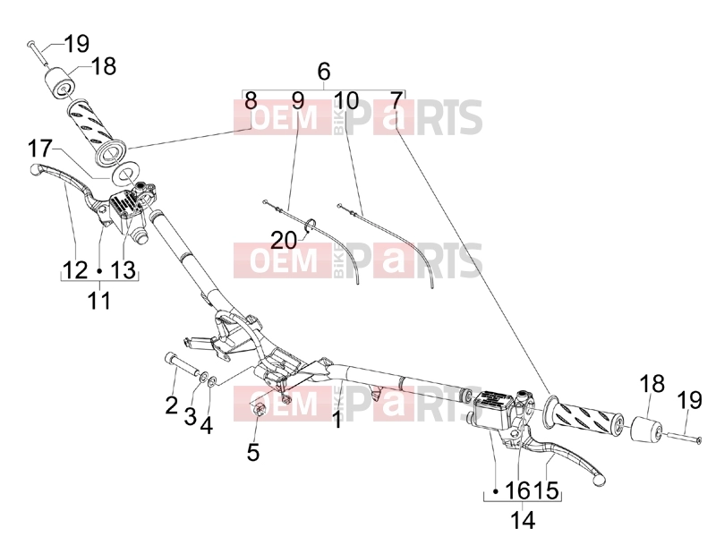 Handlebars/Steering » Handlebars - Master cil. - Piaggio Beverly 400 ie Tourer 2008