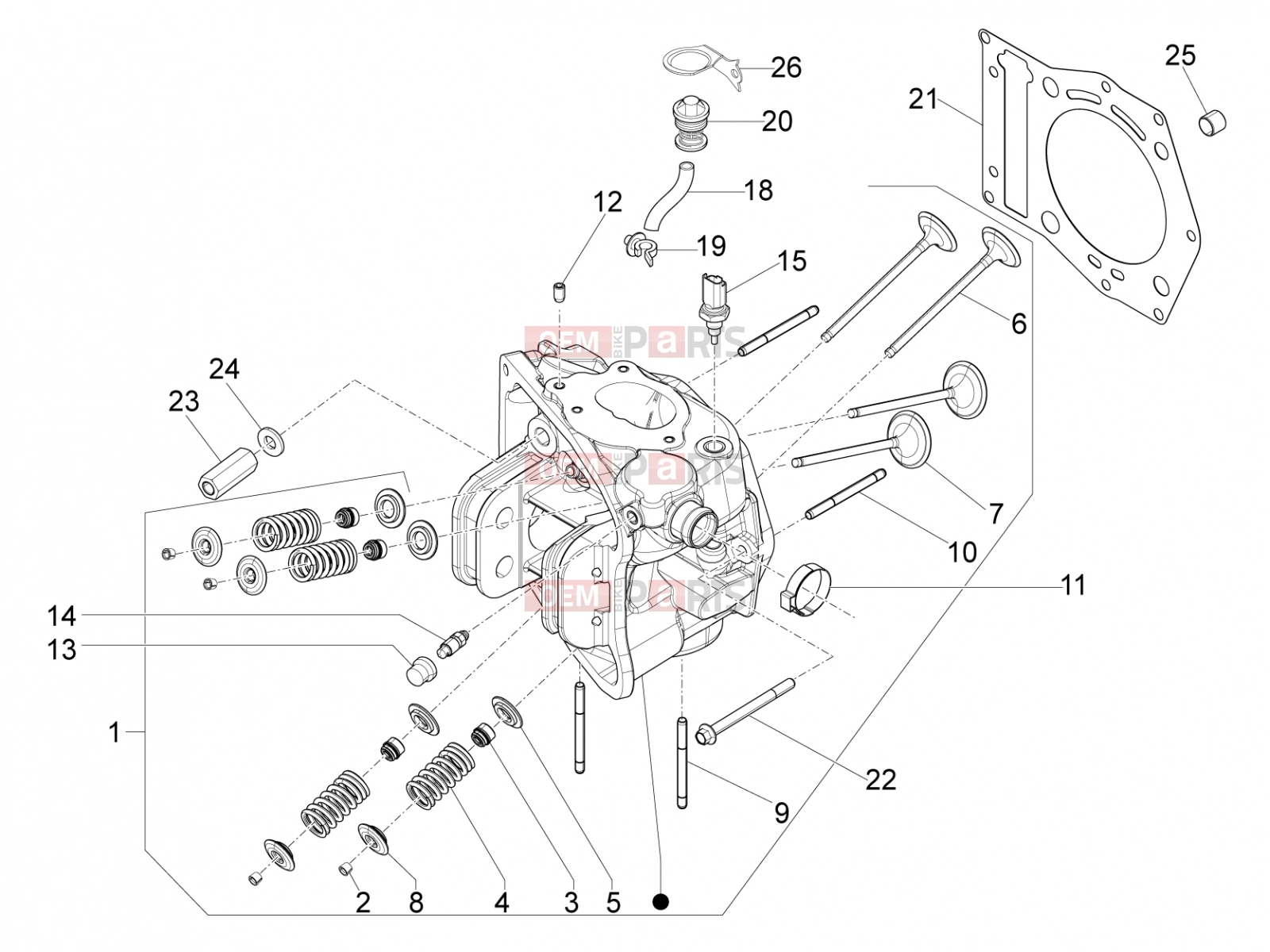 Engine » Head unit - Valve - Piaggio Beverly 500 Cruiser 2009