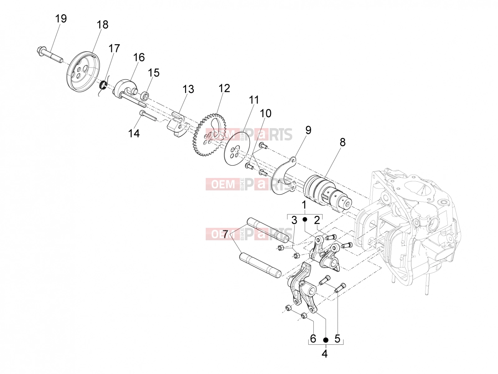 PIAGGIO Beverly 500 Cruiser Engine » Rocking levers support unit