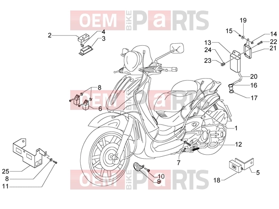 Electrical system » Electrical devices - Piaggio BV 500 ( USA / CA )