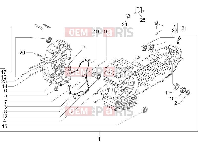 PIAGGIO BV 500 ( USA / CA ) Engine » Crankcase
