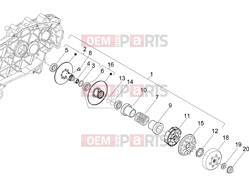 Engine » Driven pulley - Piaggio Carnaby 200 2007