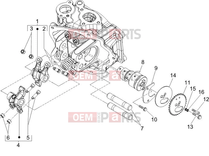 Engine » Rocking levers support unit - Piaggio Carnaby 200 2007