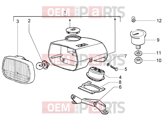 Electrical system » Headlamp - Piaggio Ciao