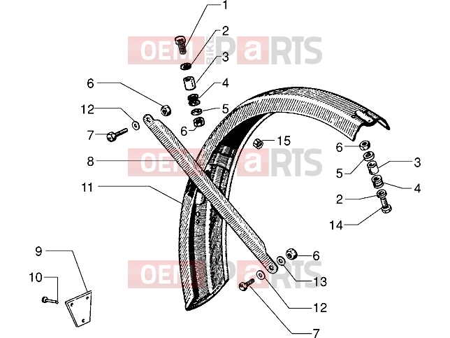 PIAGGIO Chassis » Rear mudguard