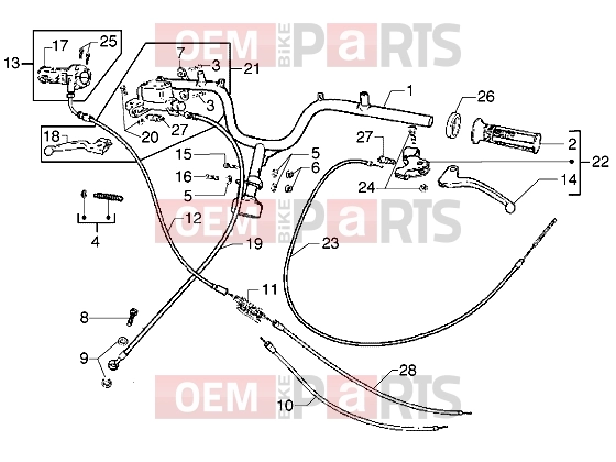 PIAGGIO Transmissions » Handlebars component parts-Transmissions