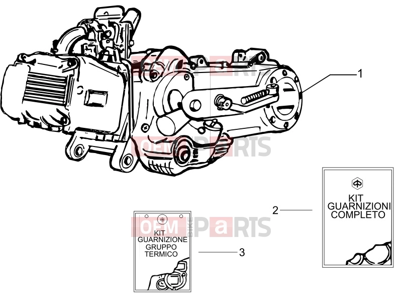 Engine » Engine, assembly - Piaggio Fly 100 2008