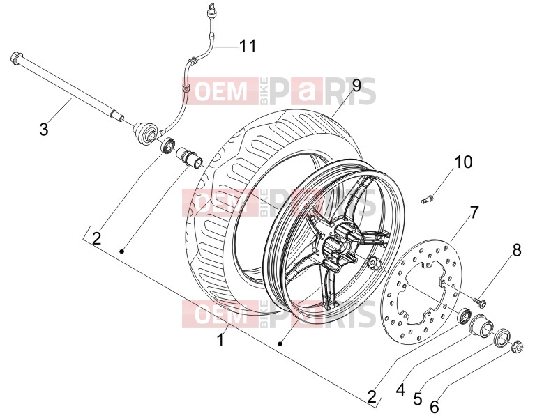 PIAGGIO Fly 100 Suspensions - Wheels » Front wheel