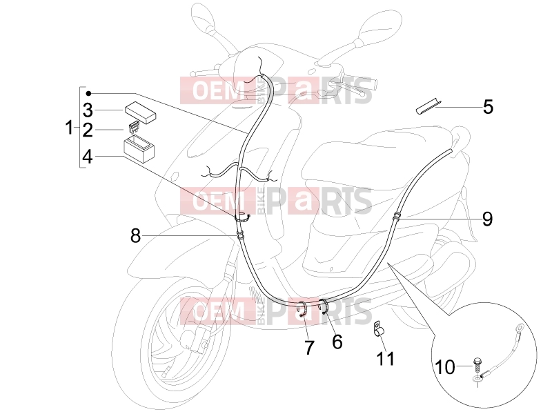 PIAGGIO Fly 100 Electrical system » Main cable harness