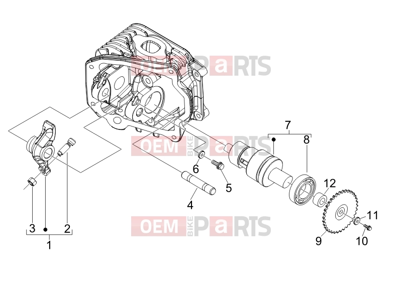 Engine » Rocking levers support unit - Piaggio Fly 100 2010