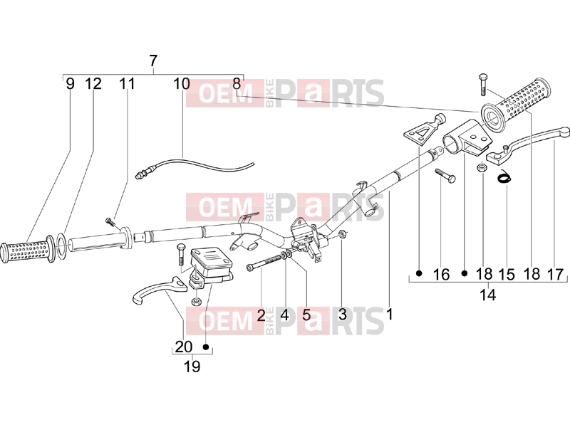 PIAGGIO Fly 125 Handlebars/Steering » Handlebars - Master cil.