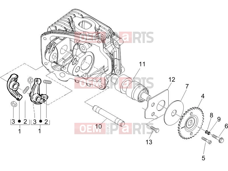 PIAGGIO Fly 125 Engine » Rocking levers support unit