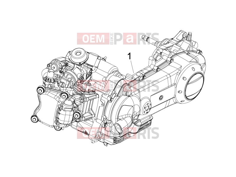 Engine » Engine, assembly - Piaggio Fly 125 2009