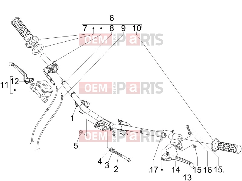 Handlebars/Steering » Handlebars - Master cil. - Piaggio Fly 125 2009