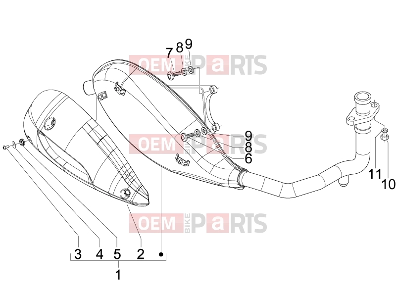 Engine » Silencer - Piaggio Fly 125 2011