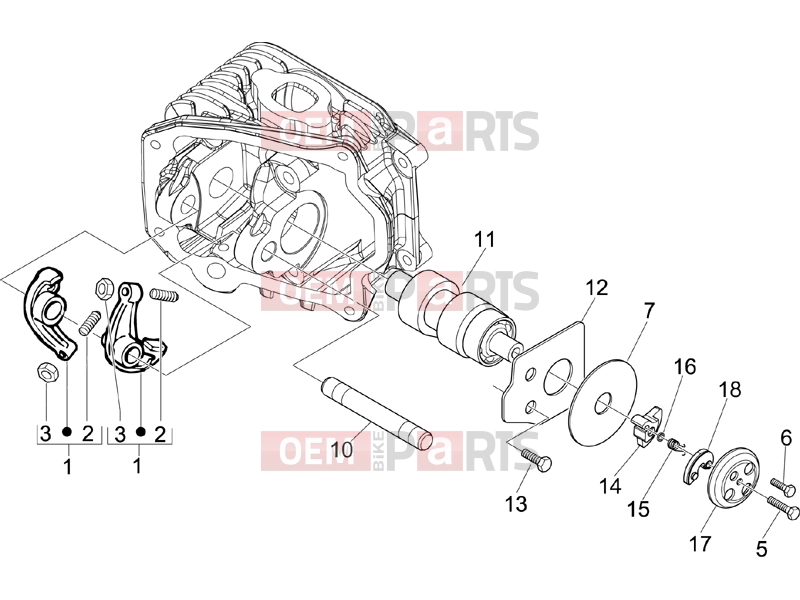 PIAGGIO Fly 150 Engine » Rocking levers support unit