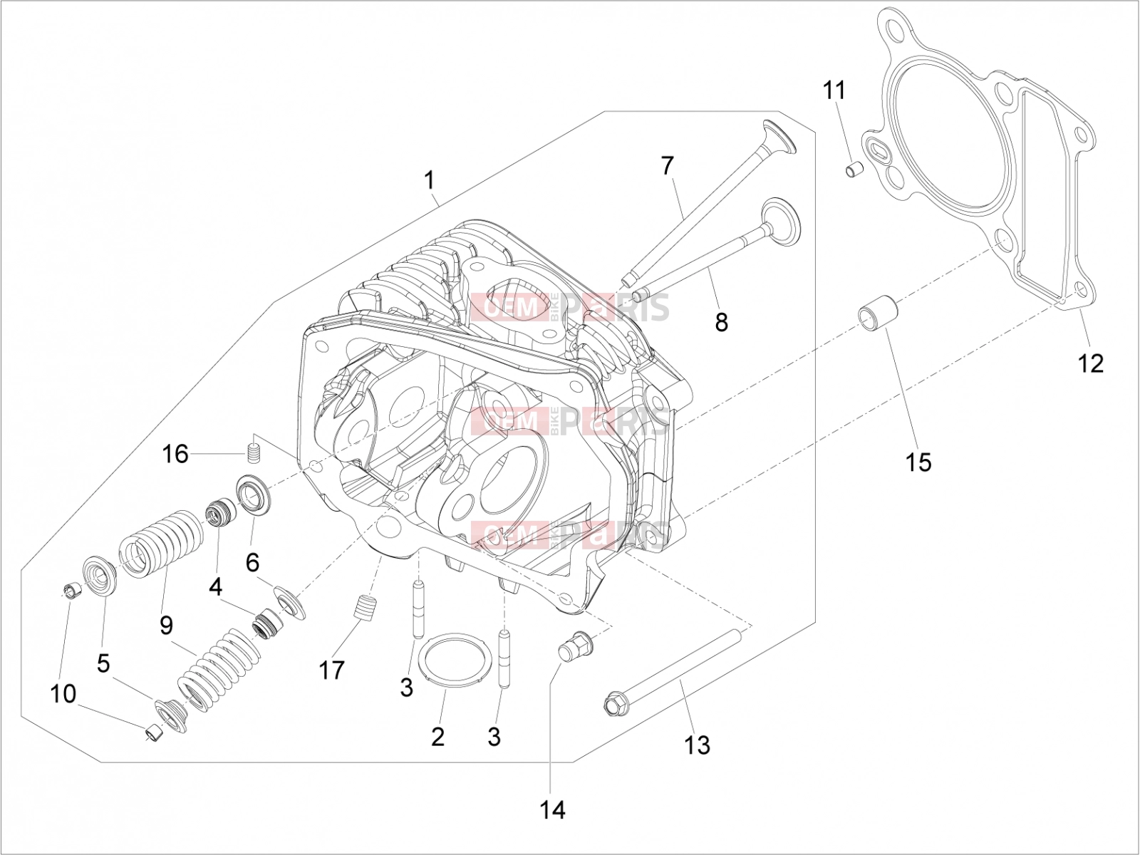 PIAGGIO Fly 150 Engine » Head unit - Valve