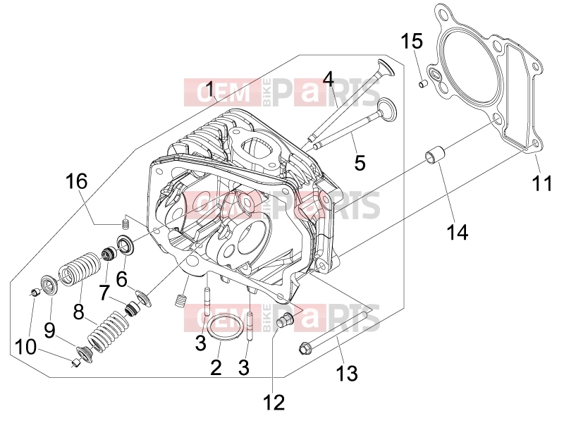 Engine » Head unit - Valve - Piaggio Fly 150 2009