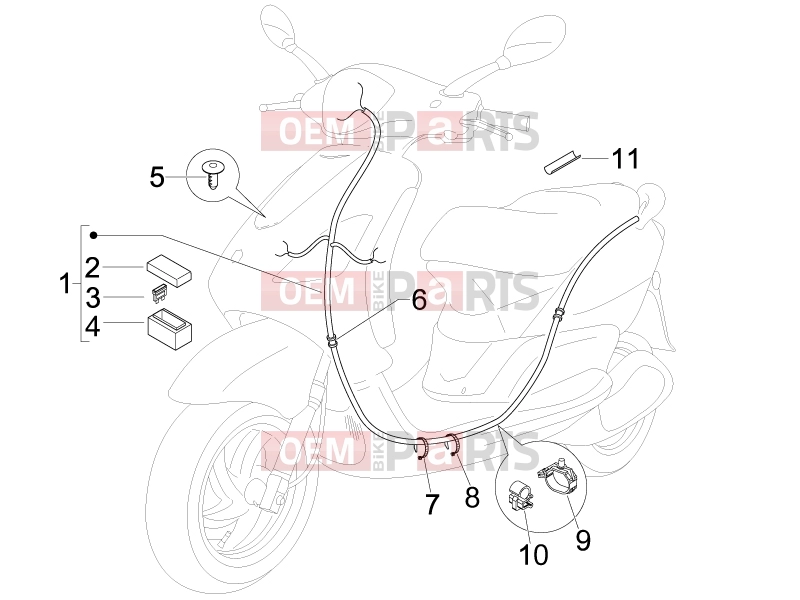 Electrical system » Main cable harness - Piaggio Fly 150 2010