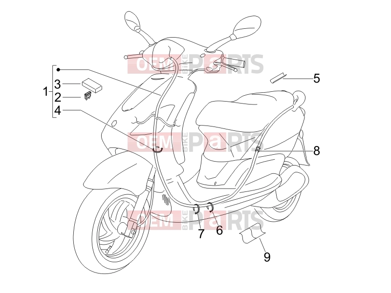 Electrical system » Main cable harness - Piaggio Fly 50 2T 2012